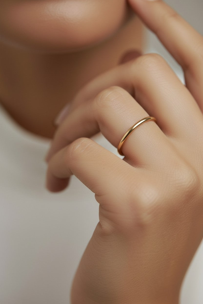 Thin Stackable Ring - Dainty 1mm Band for Women