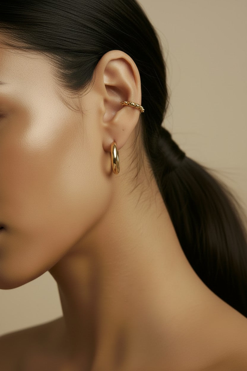 ⚡ 18k Gold Filled Triple Spike Ear Cuff — Three Points. Pure Gold Edge. No Piercing.