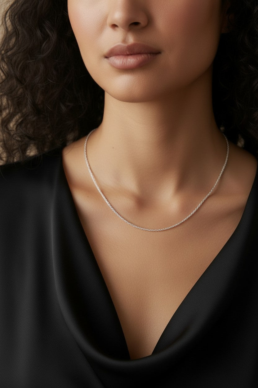 Sterling Silver Rhodium-Plated Singapore Chain — Where Light Meets the Art of the Twist