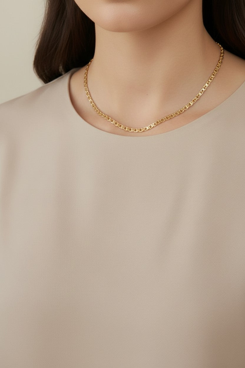 Mariner Chain Necklace - Detailed Fancy Link Chain for Women