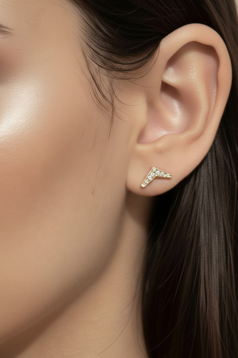 Dainty Ear Stacking Earrings - Small CZ Studs for Layering