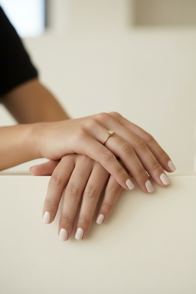 Square Solitaire Ring - Stackable CZ Ring