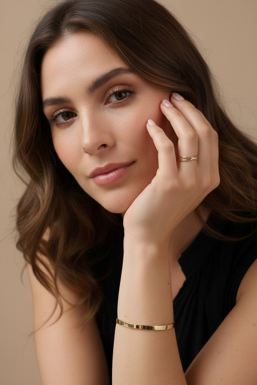 Minimalist X Ring - Modern Geometric Statement Ring for Women