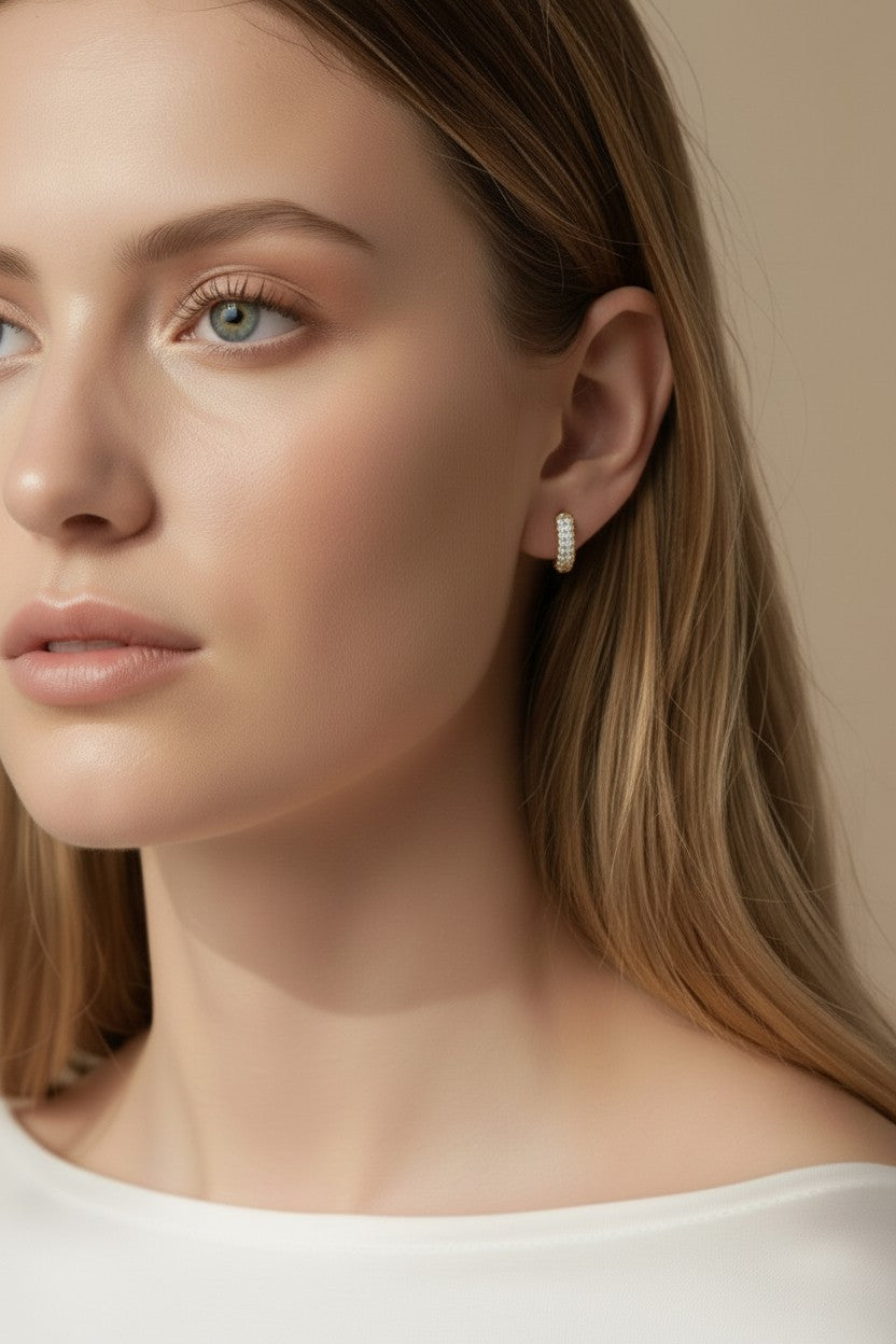 CZ Hoops Earrings for Women | Premium Cubic Zirconia Earrings