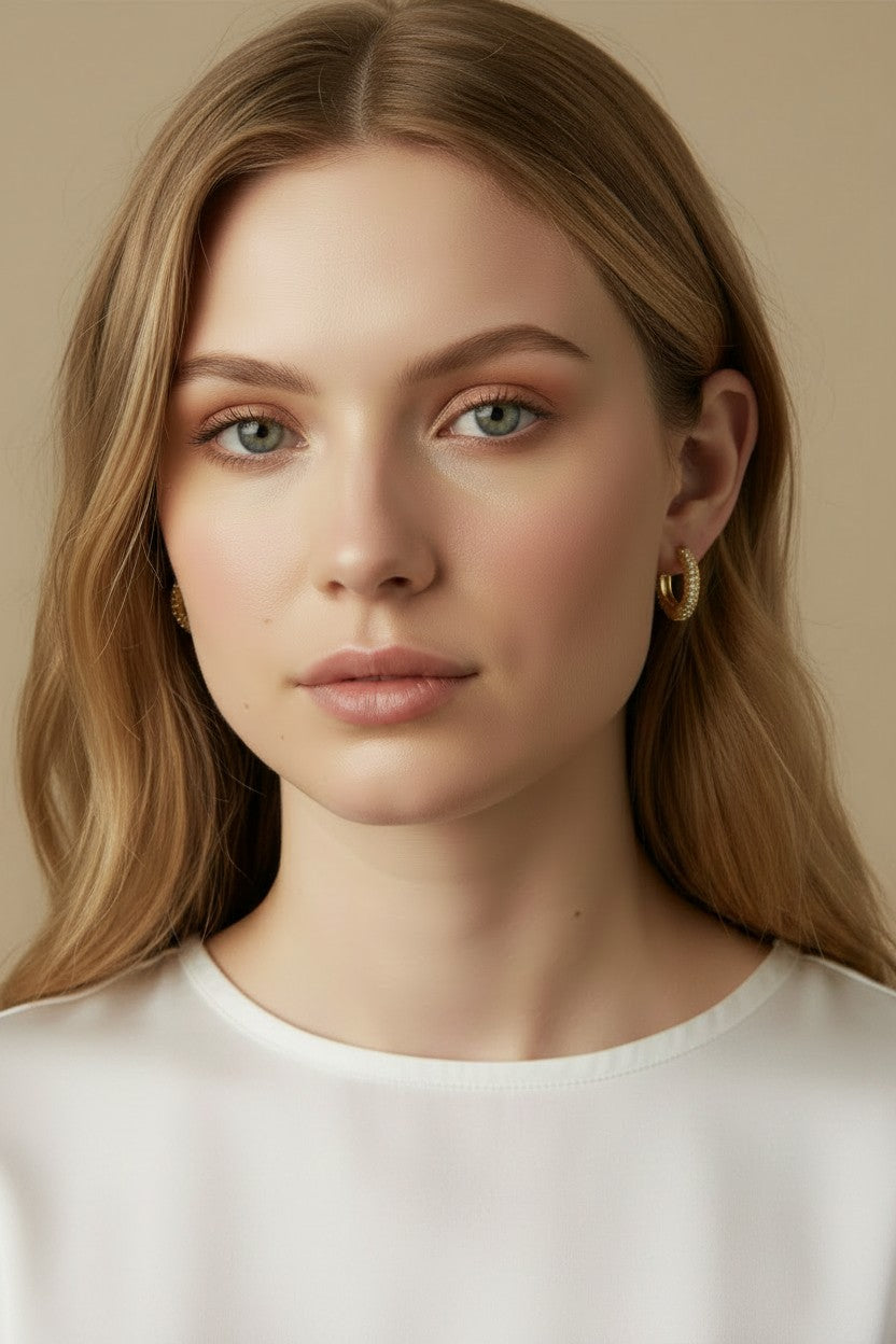 ✨ 18k Gold Filled All Around CZ Clicker Hoop Earrings — Sparkle, Uninterrupted. Three Sizes.