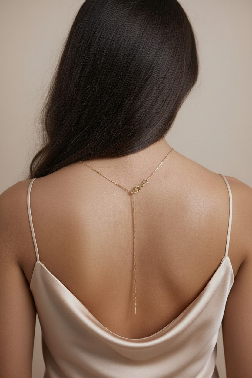 Diamond Cut Box Chain Necklace - Adjustable Length for Women