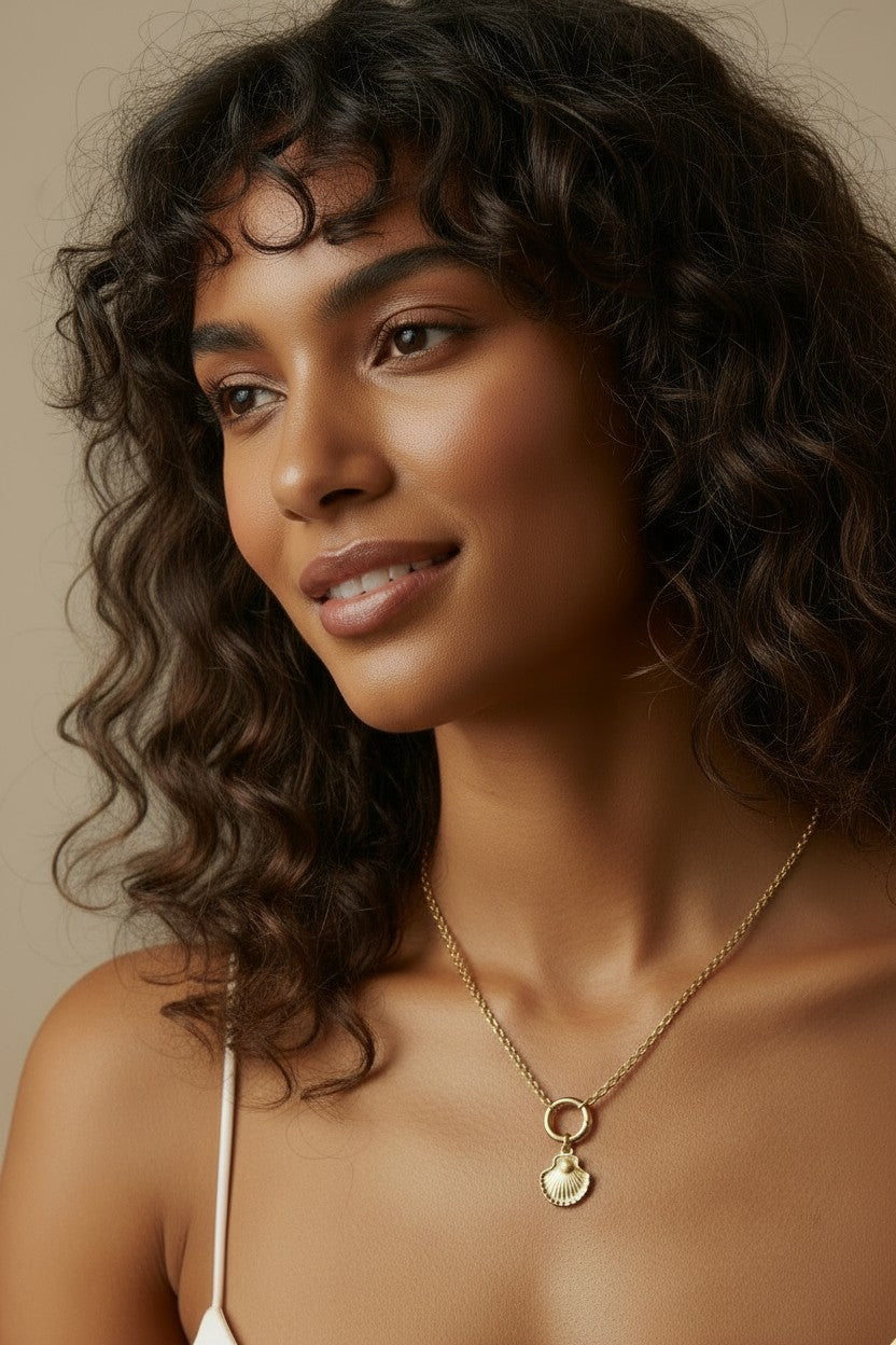 🌊 18k Gold Filled Scallop Shell Charm — Double-Sided, Always Beautiful, Endlessly Yours