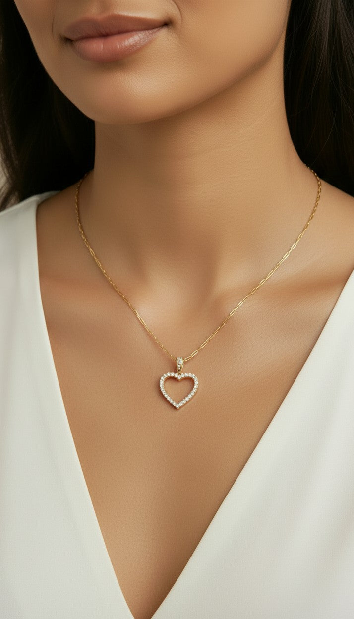 💛 18k Gold Filled Pavé Heart Necklace — Love, Covered in Light. On the Chain That Was Made FOR IT