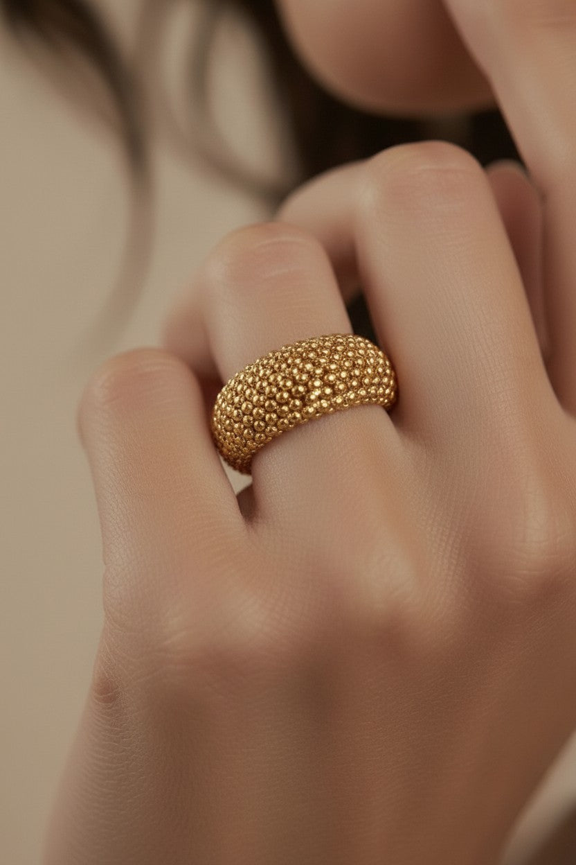 Curved Mesh Cluster Ring - Bold Statement Ring - Handcrafted Women's Ring