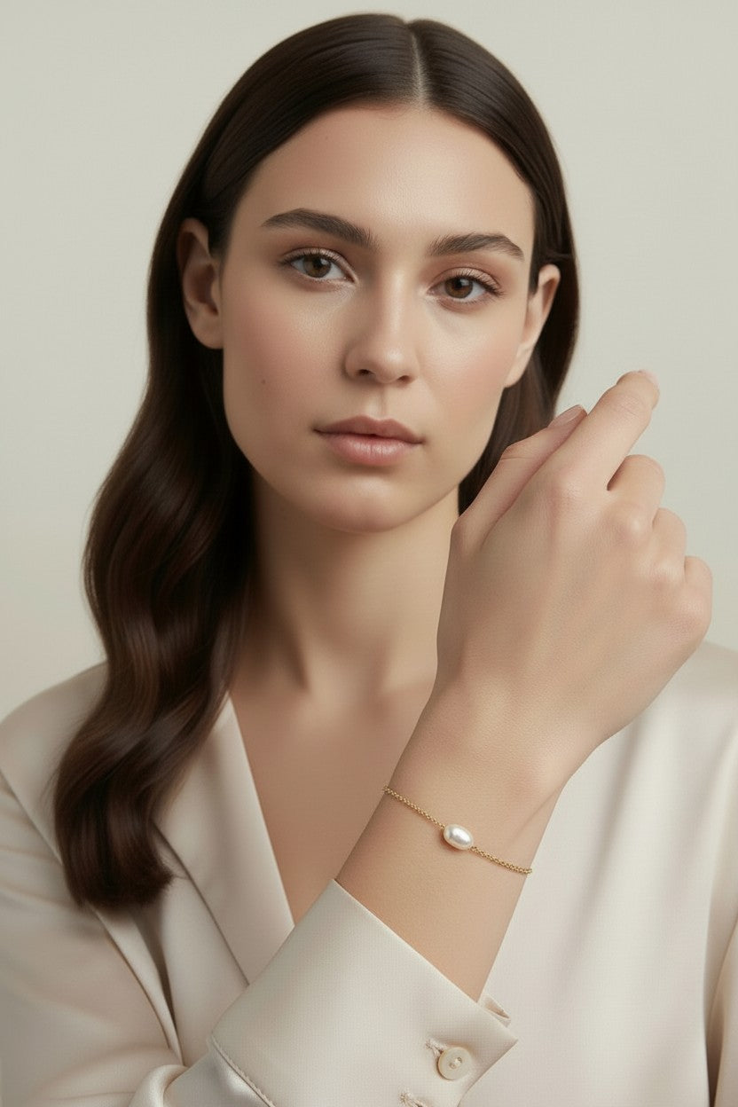 Baroque Pearl Bracelet - Elegant Solitaire Pearl Jewelry for Women