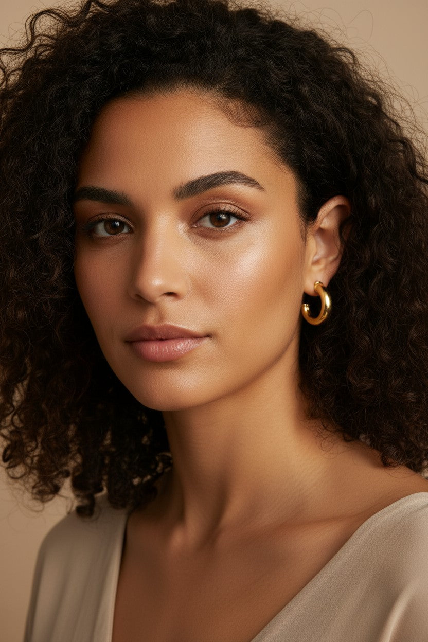 ✨ 18k Gold Filled Chubby C-Hoop Earrings — Thick. Bold. Impossible to Miss.