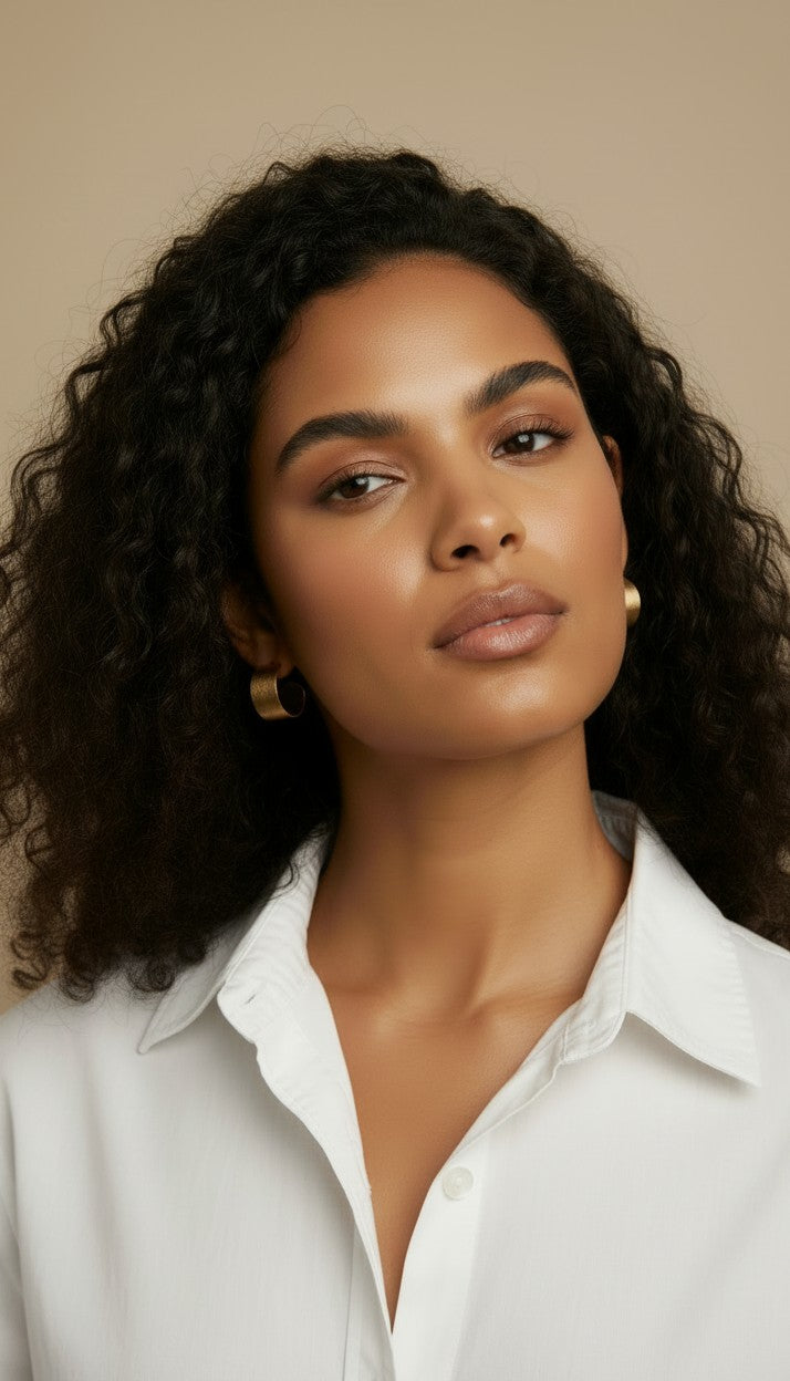 ✨ 18k Gold Filled Brushed Wide C-Hoop Earrings — The Classic Hoop. A Finish That Changes Everything.