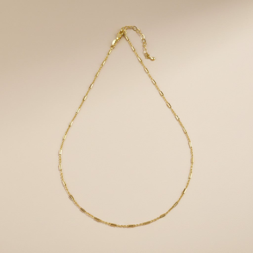 18k Gold Filled Mini Tube Chain Necklace