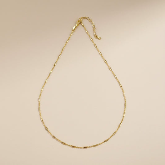 18k Gold Filled Mini Tube Chain Necklace