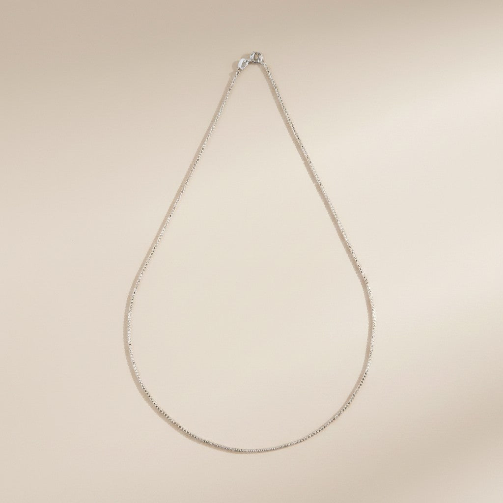 Sterling Silver Faceted Bead Chain Necklace — A Thousand Tiny Flashes of Light