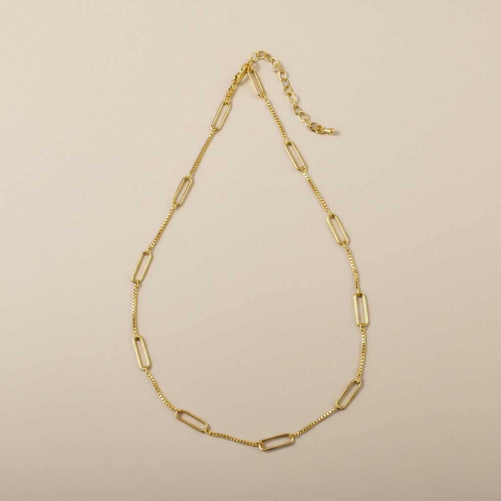 ✨ 18k Gold Filled Paperclip; Box Chain Necklace — Two Textures, One Effortlessly Striking Look
