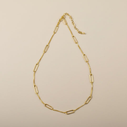 ✨ 18k Gold Filled Paperclip; Box Chain Necklace — Two Textures, One Effortlessly Striking Look