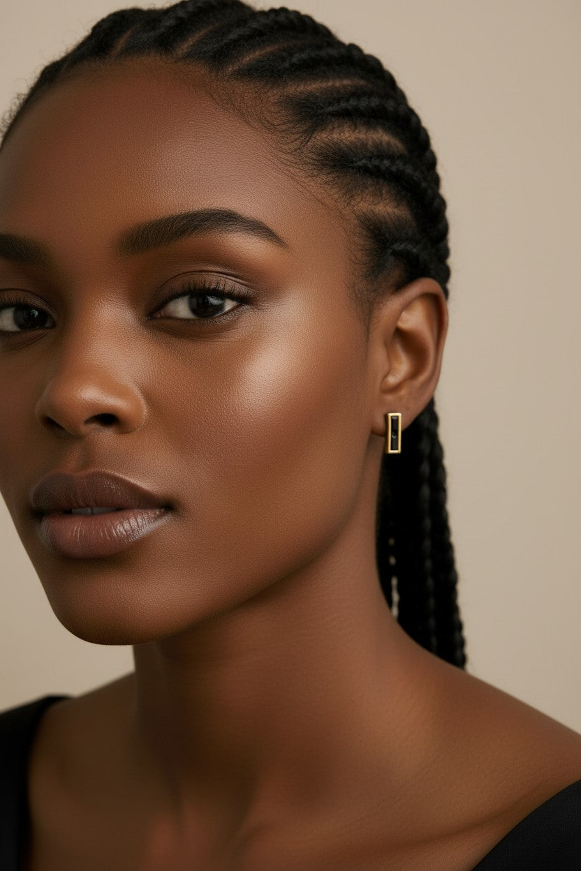 ✨ 18k Gold Filled Split Baguette Stud Earrings — An Angle That Changes Everything. Three Colors.