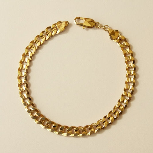 18k Gold Filled 8mm Diamond Cut Cuban Link Bracelet — Substantial. Faceted. Unisex Statement Gold.
