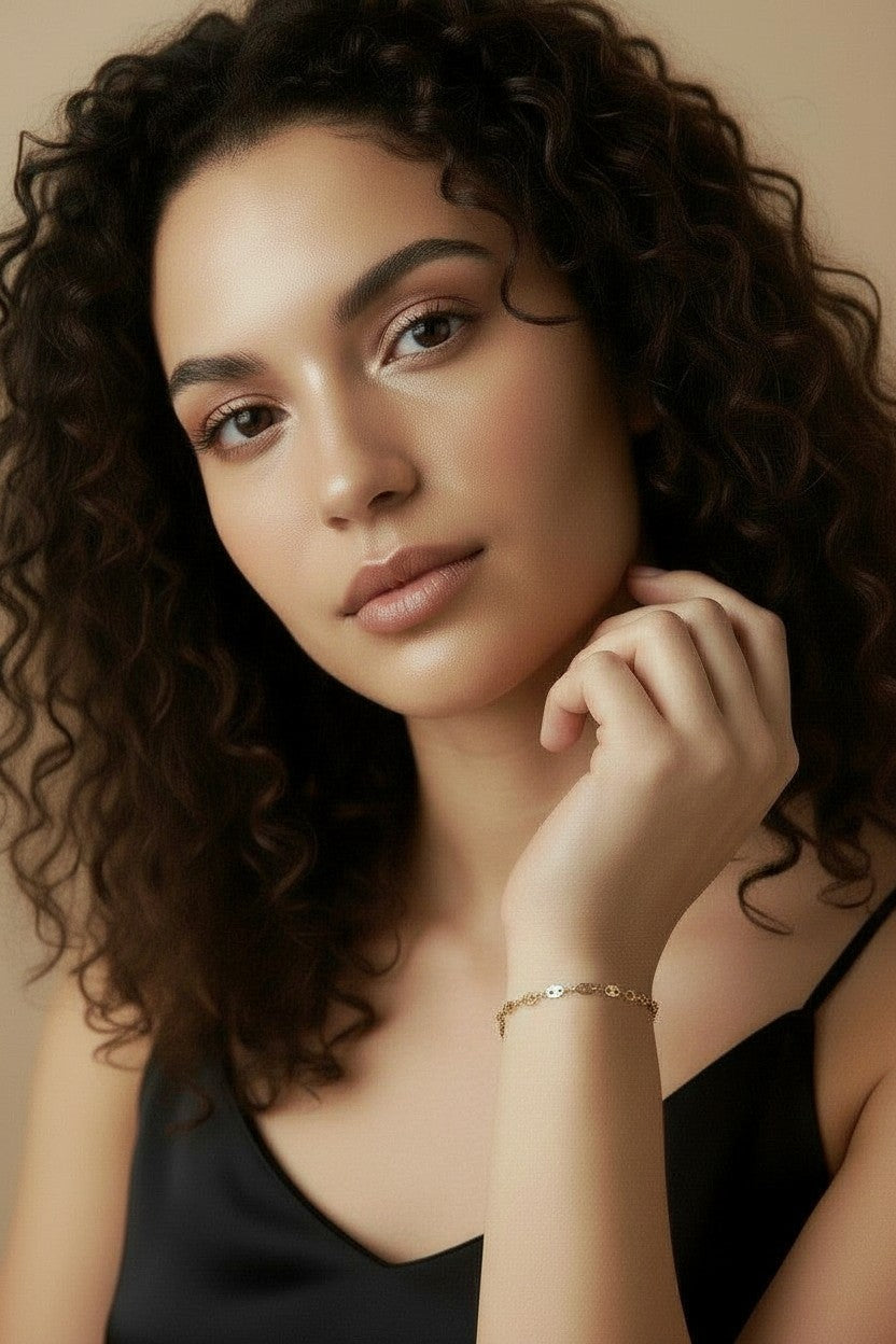 ✨ 18k Gold Filled Mini Puffy Link Bracelet — Plump Links. Warm Gold. The Most Luxurious Small Detail at the Wrist.