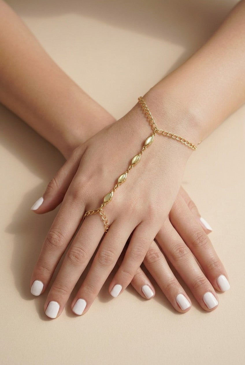 18k Gold Filled Opal Hand Chain | Bohemian Statement Piece