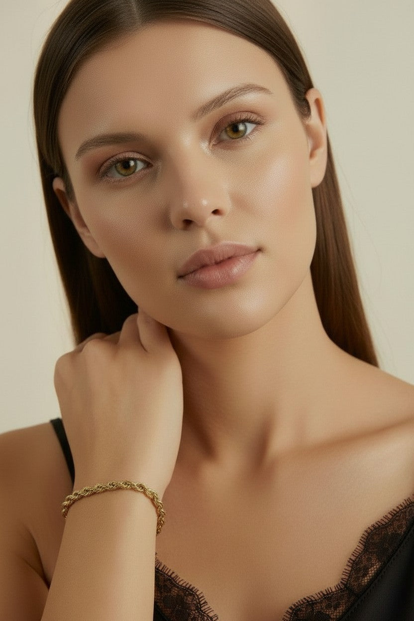 Luxurious 18K Gold Filled Rope Bracelet - Everyday Elegance That Lasts