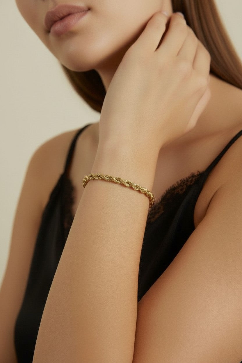 Luxurious 18K Gold Filled Rope Bracelet - Everyday Elegance That Lasts