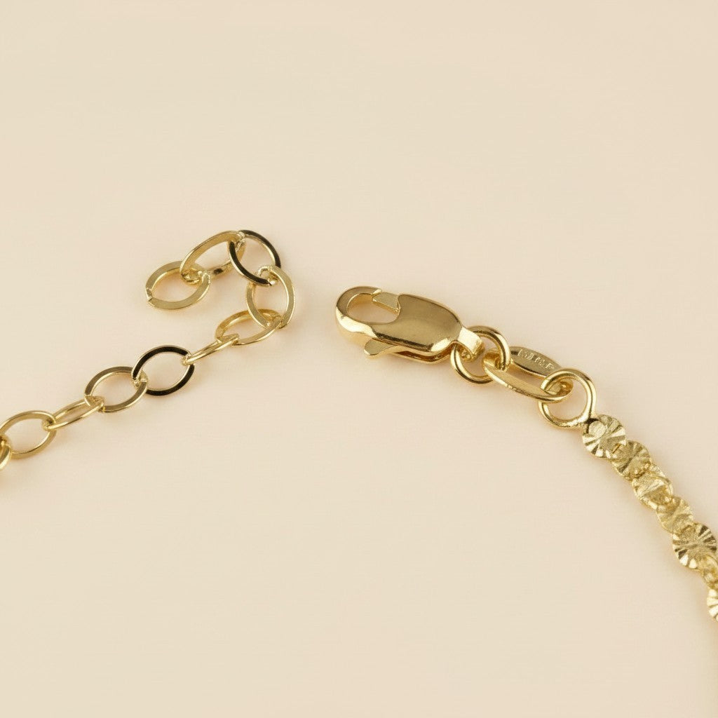 18k Gold Filled Diamond Cut Mirror Chain Bracelet | Brilliant Everyday Elegance