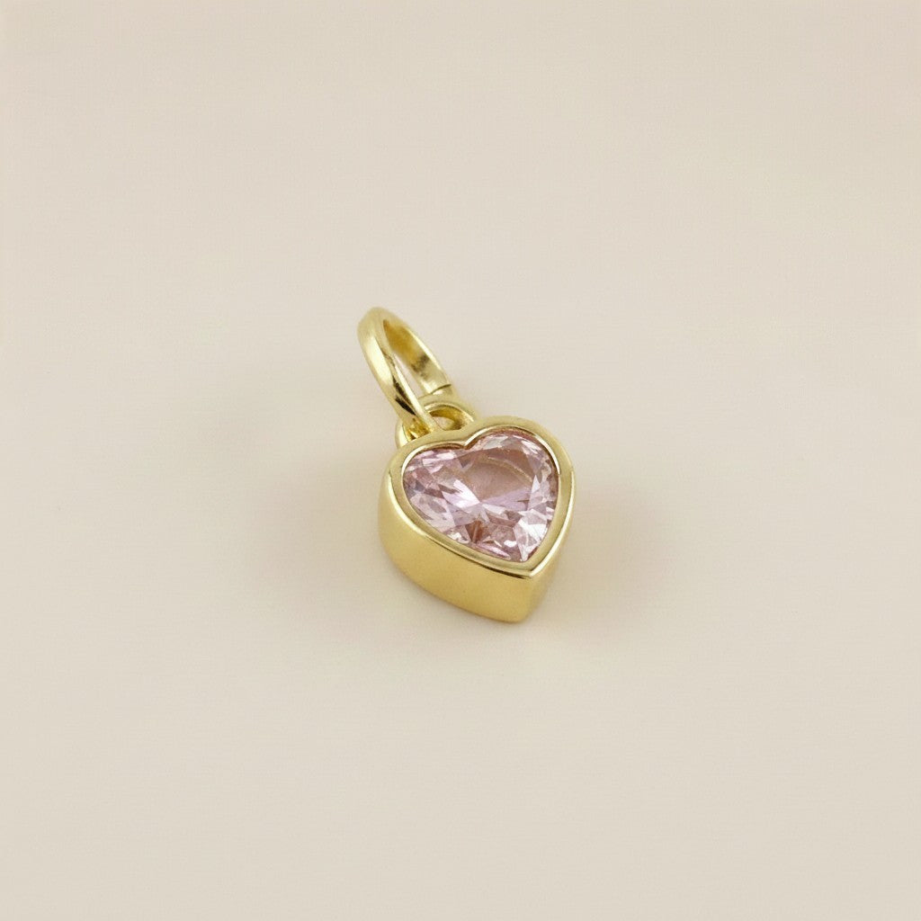 18k Gold Filled Colored CZ Heart Pendant | Add a Pop of Color