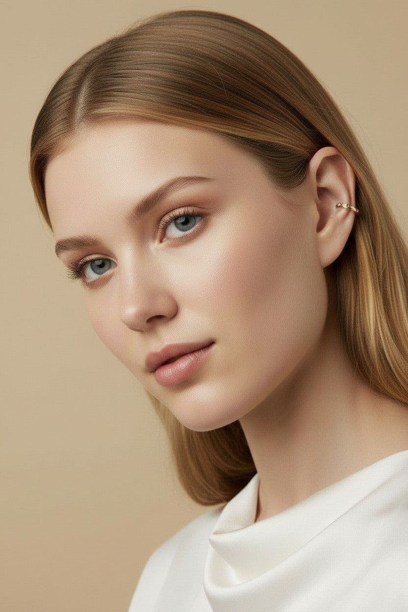 ✨ 18k Gold Filled Brilliant CZ Ear Cuff — A Curved Line of Diamond-Like Light. Wear It With Everything.