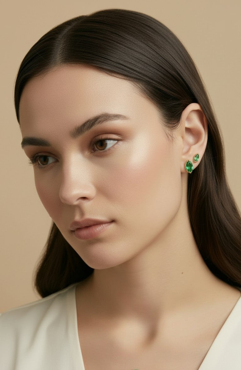 ✨ 18k Gold Filled CZ Chandelier Earrings — Two Tiers. Fully Set. Completely Dazzling.