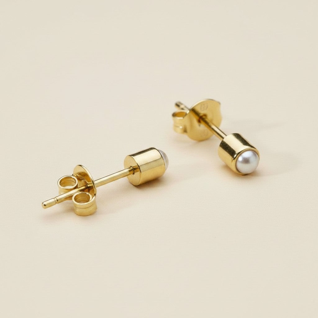 18k Gold Filled Tiny Pearl Stud Earrings | The Detail That Makes the Difference