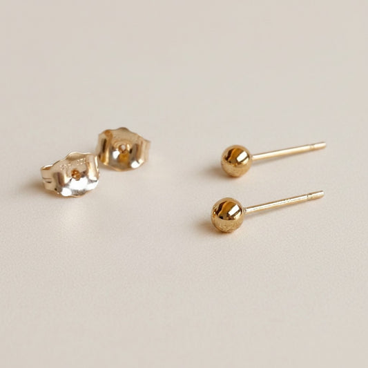 14k Gold Filled Sphere Stud Earrings | The Perfect Minimalist Basic
