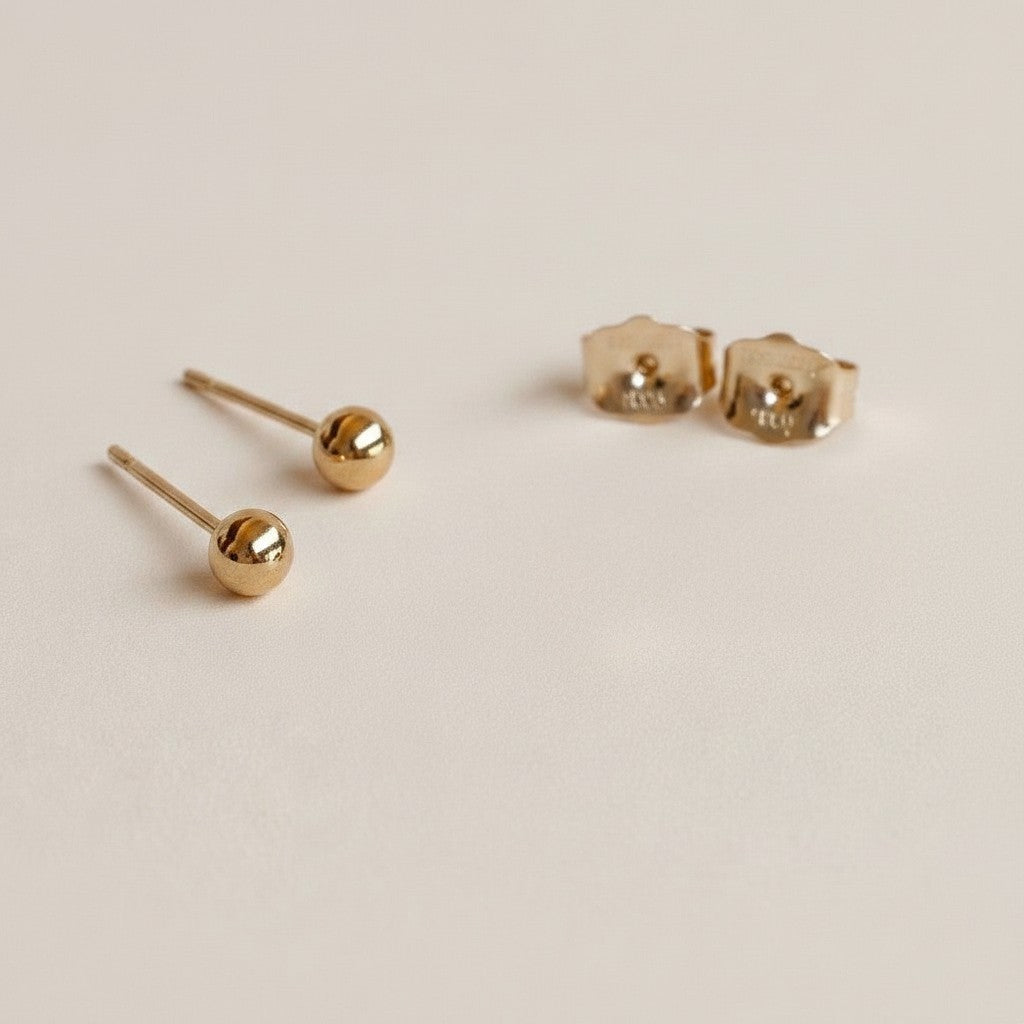14k Gold Filled Sphere Stud Earrings | The Perfect Minimalist Basic