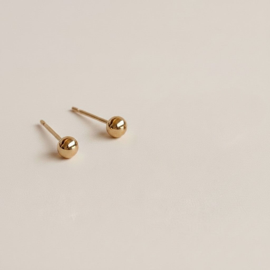 14k Gold Filled Sphere Stud Earrings | The Perfect Minimalist Basic