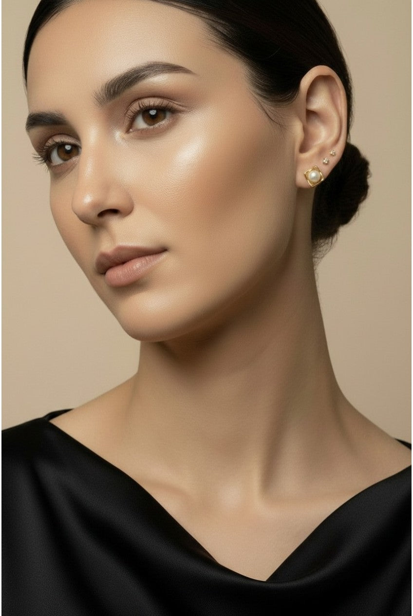 18k Gold Filled 2.0mm CZ Stud Earrings | Classic Four-Prong Brilliance