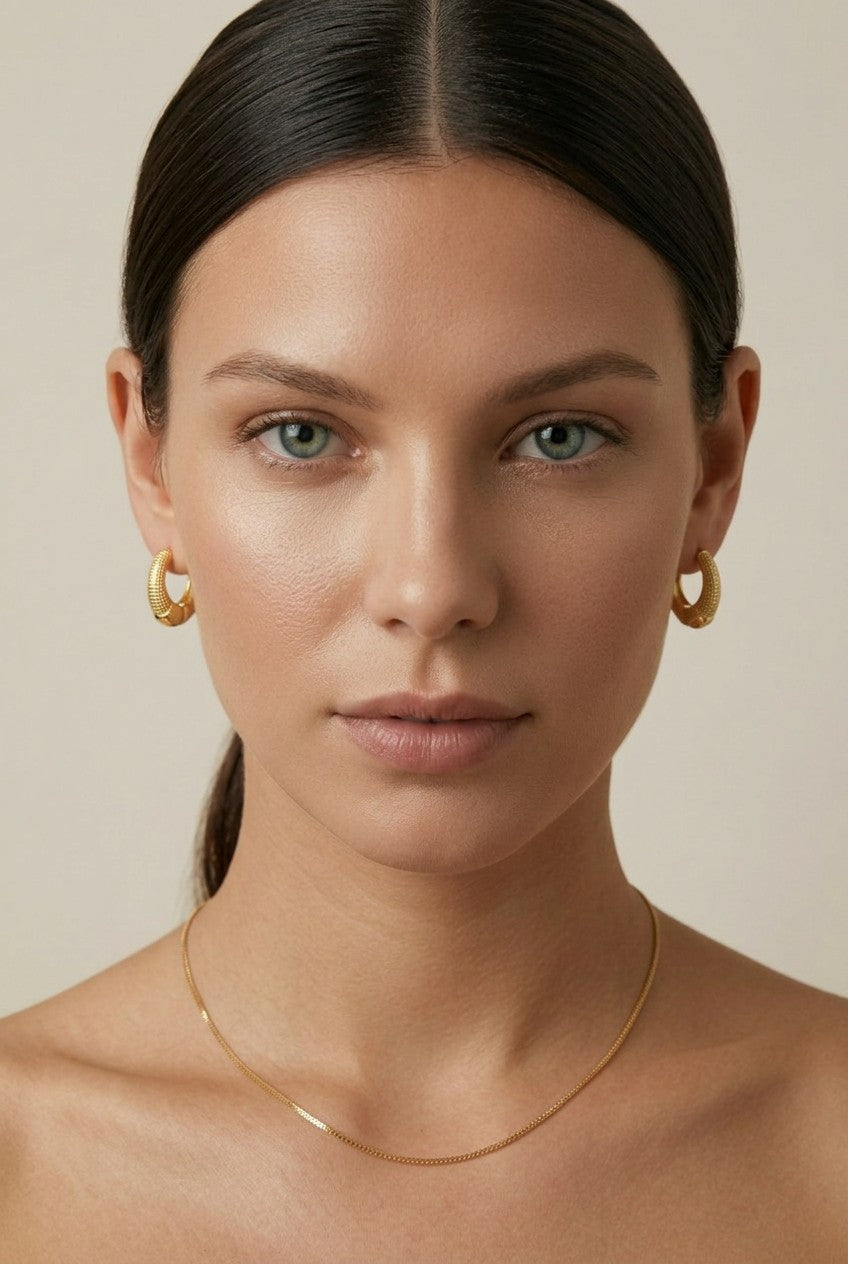 18k Gold Filled Textured Clicker Hoop Earrings | Curated Ear Stack Essential