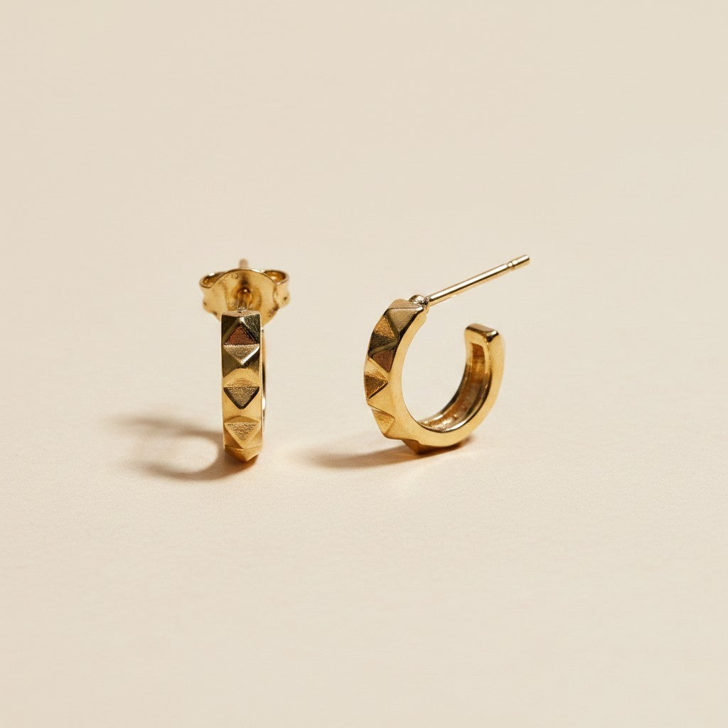 ⚡ 18k Gold Filled Spiked C-Hoop Earrings — The Edge That Changes the Hoop. Two Sizes. One Attitude
