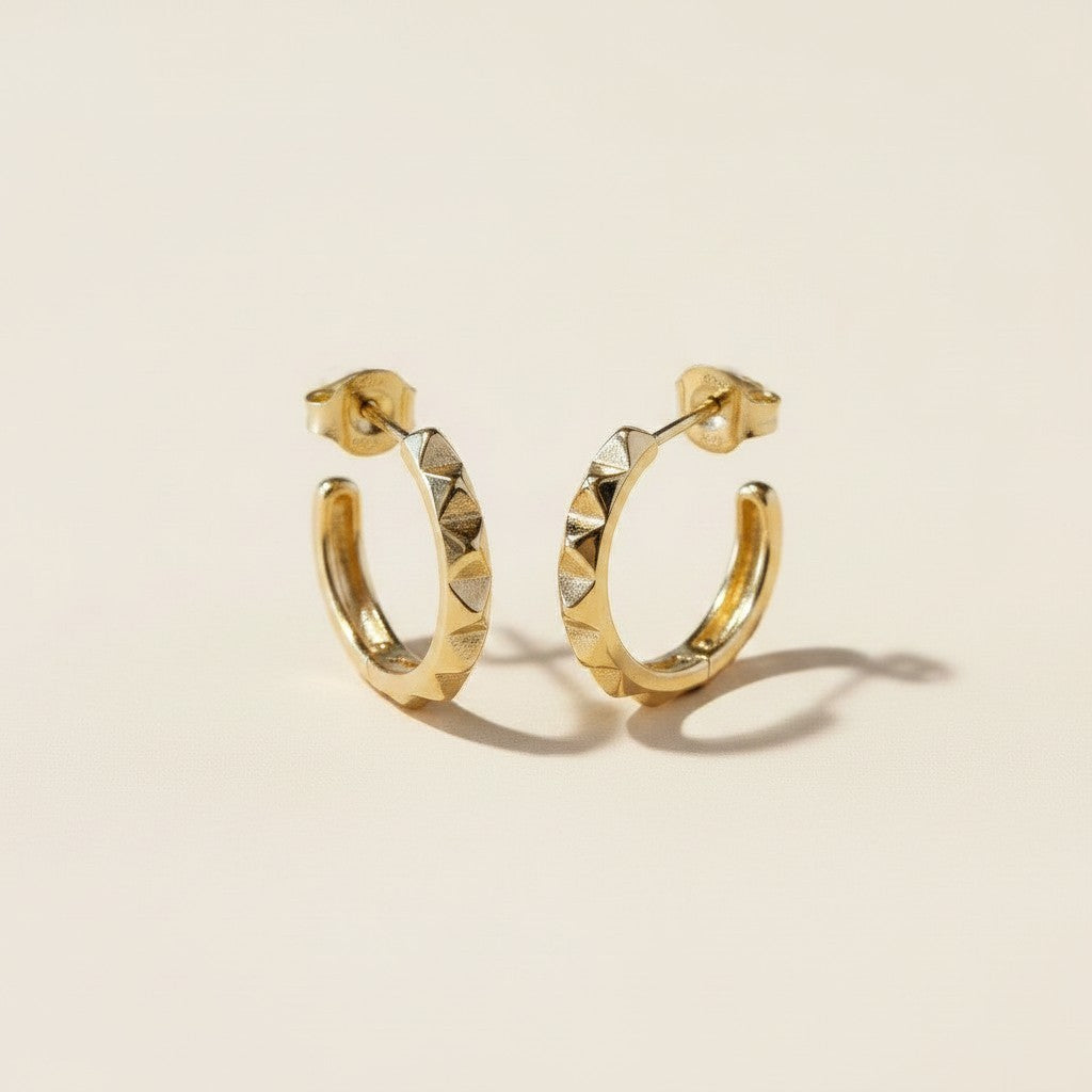 ⚡ 18k Gold Filled Spiked C-Hoop Earrings — The Edge That Changes the Hoop. Two Sizes. One Attitude