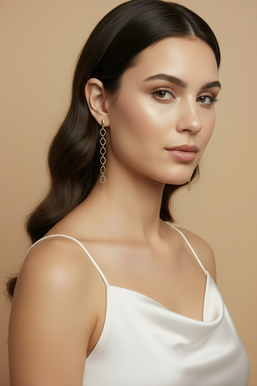✨ 18k Gold Filled 23mm Faceted Semi-Hoop Earrings — Every Angle Polished. The Bold Version.
