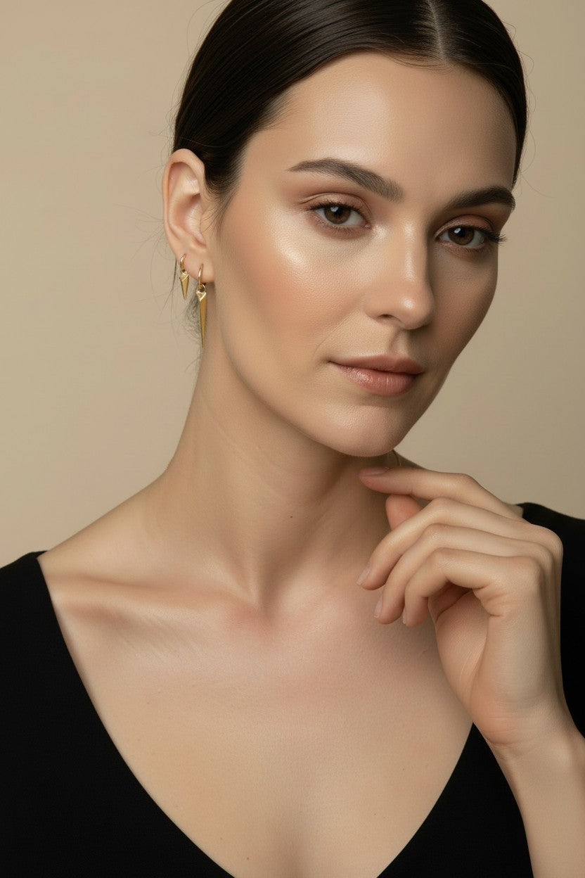 ⚡ 18k Gold Filled Faceted Spear Earring Charm — Add It. Transform the Hoop. Two Sizes.