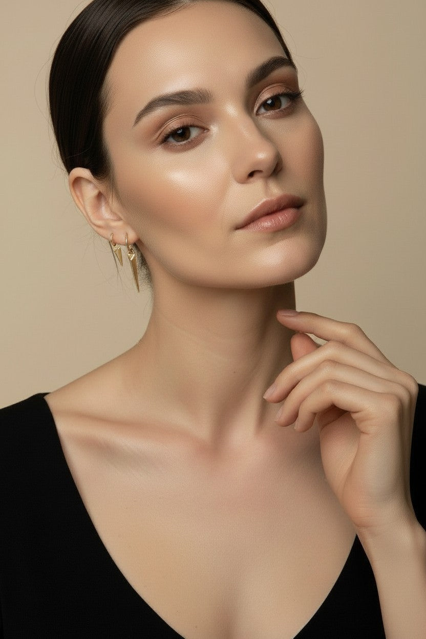 ⚡ 18k Gold Filled Faceted Spear Earring Charm — Add It. Transform the Hoop. Two Sizes.