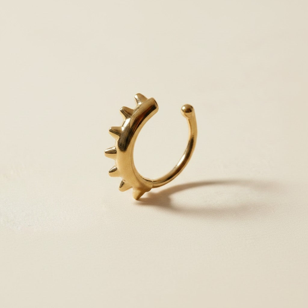 ⚡ 18k Gold Filled Triple Spike Ear Cuff — Three Points. Pure Gold Edge. No Piercing.