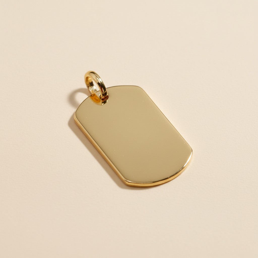 Dog Tag Pendant - Minimalist Name Plate Necklace Charm for Women