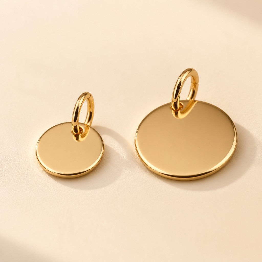 18k Gold Filled Plain Disc Pendant | Personalize Your Own Keepsake