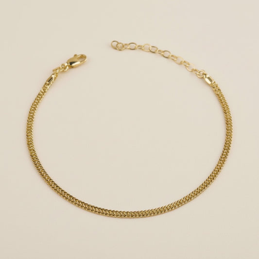 Double Curb Chain Anklet for Women | 4mm Chunky Gold Anklet | Adjustable Beach Jewelry