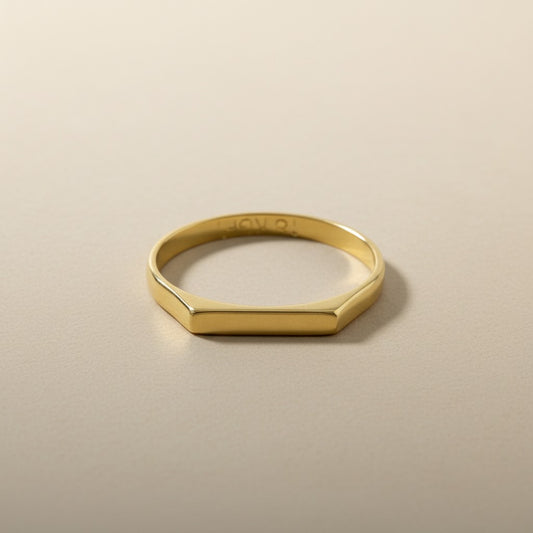 Flat Top Ring for Women - Minimalist Stackable Band Ring