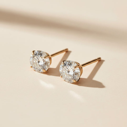 14k Solid Gold 4mm CZ Stud Earrings | Fine Jewelry for the Detail-Oriented