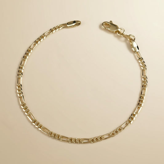 Figaro Chain Bracelet - Classic Women's Gold Bracelet