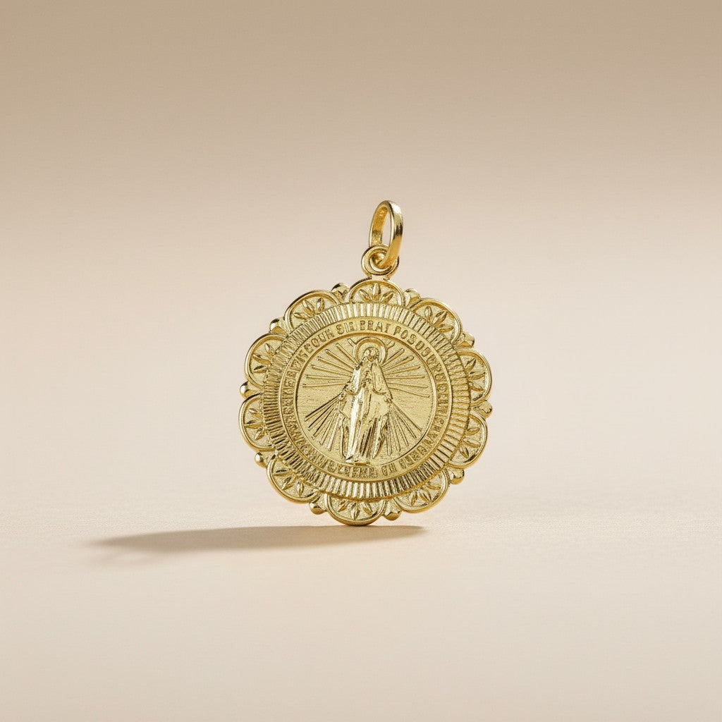Fleur-de-Lis Miraculous Medal Pendant - Sacred Beauty for Your Daily Journey